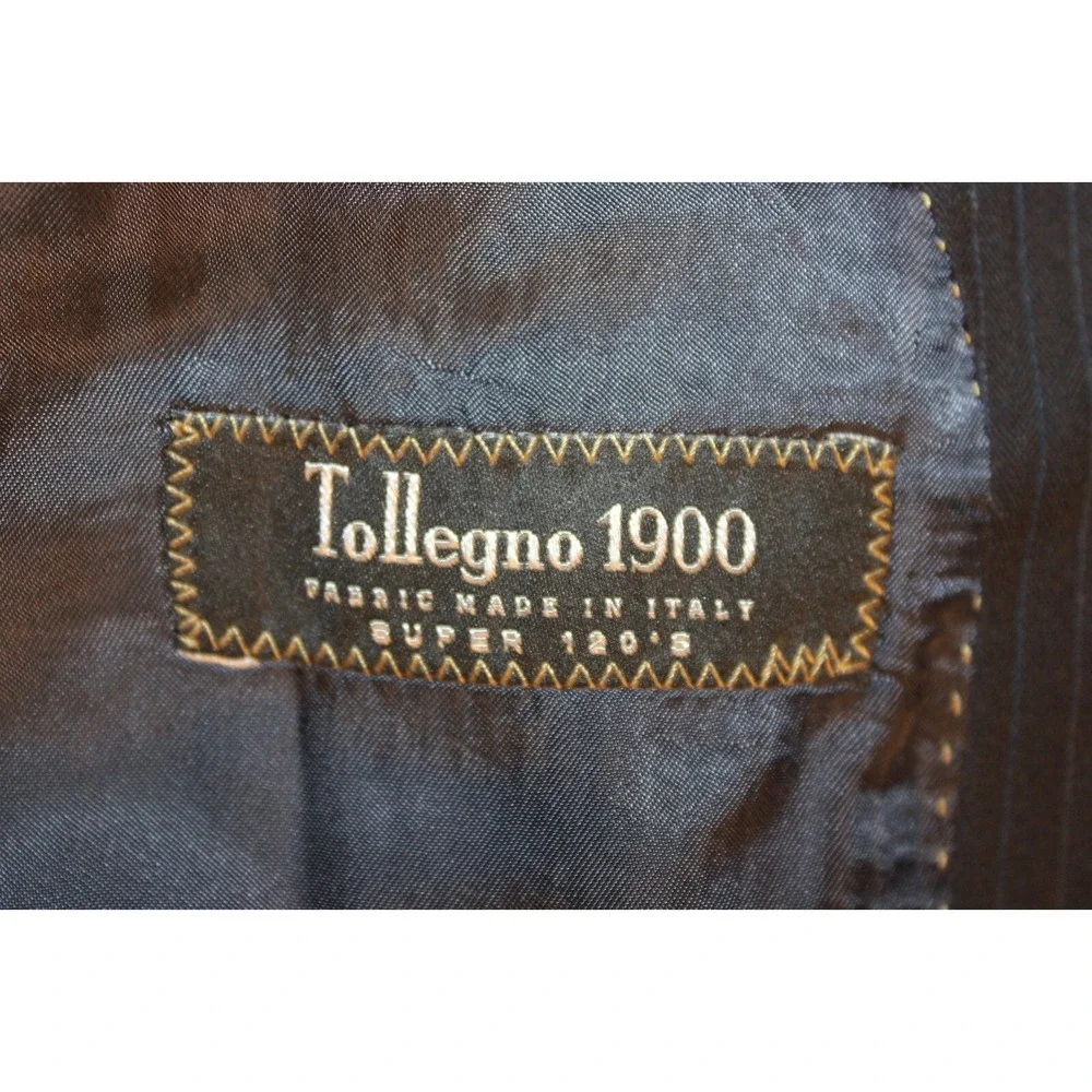 Pronto Uomo Tollegno 1900 Men Blazer Black Pinstripe Made in Italy 42 Regular‎